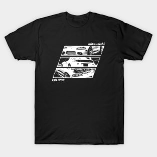 MITSUBISHI ECLIPSE D30 Black 'N White Archive 2 (Black Version) T-Shirt